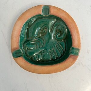 Vtg Continental Hilton Mexico Ashtray Oaxacan Folk Art Pottery Hotel Memorabilia